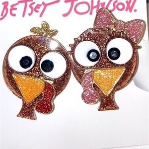 NWT | Betsey Johnson | Mismatched Turkey Stud Earrings